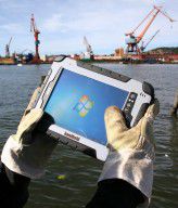 Die Displays vieler Outdoor-Tablets lassen sich nicht nur im Sonnenlicht ablesen. Auch die Bedienung mit Handschuhen ist möglich. Im Bild zu sehen ist das Algiz 8