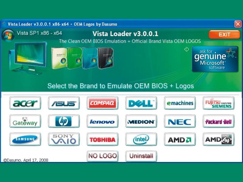 Самый последний OEM активатор для Windows Vista Ultimate/Bissines/Home.