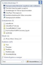 Die Windows-Suche gruppiert die Ergebnisse sehr übersichtlich und nach Kategorien geordnet