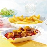 Die Currywurst: Fettfalle Nummer eins.