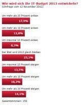 Die Antworten auf die Frage nach den IT-Budgets 2013 fallen sehr unterschiedlich aus.